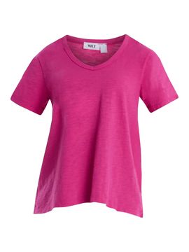 Wilt Women's Sexy Deep V-Neck Ruched Sleeve T-Shirt
