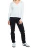 Wilt Women's V-Neck Long Sleeve Mixed Media T-Shirt - 6