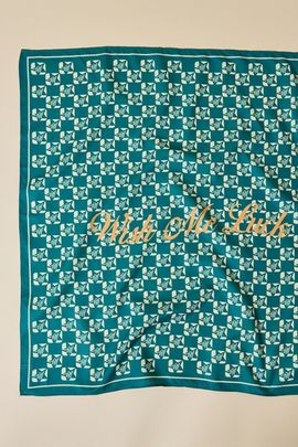 Wish Me Luck Wish Me Luck Check Pattern Bandana in Light Blue, Men's at Urban Outfitters