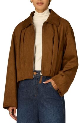 Wit & Wisdom Wit & Wisdom Faux Suede Bomber Jacket