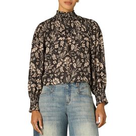 Wit & Wisdom Wit & Wisdom Long Smock Flounce Sleeve Funnel Neck Top