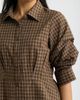Wit & Wisdom Wit & Wisdom Plaid Ruched Sleeve Peplum Shirt - 4