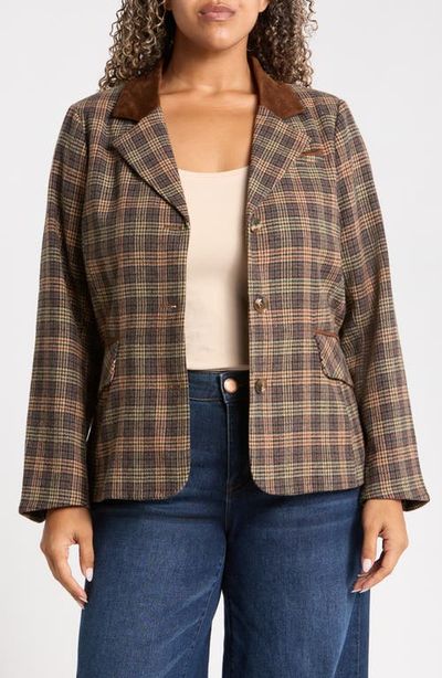 Wit & Wisdom Wit & Wisdom Plaid Three-Button Blazer