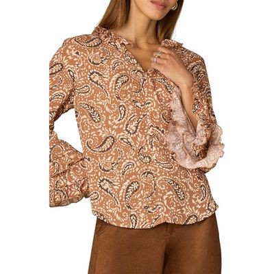 Wit & Wisdom Wit & Wisdom Ruffle Print Top