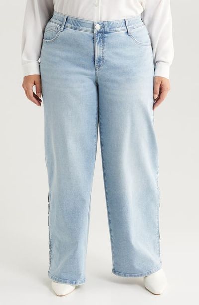 Wit & Wisdom Wit & Wisdom Sam 'Ab'Solution Side Slit High Waist Wide Leg Jeans