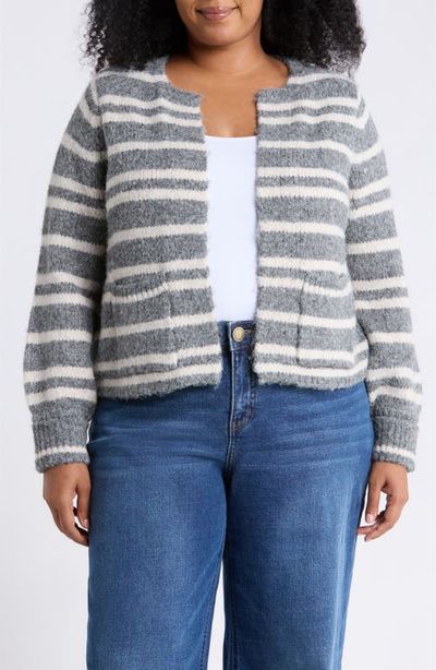 Wit & Wisdom Wit & Wisdom Striped Blouson Sleeve Cardigan