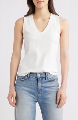 Wit & Wisdom Wit & Wisdom V-Neck Rib Tank