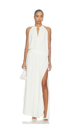 With Harper Lu With Harper Lu Draped Backless Gown
