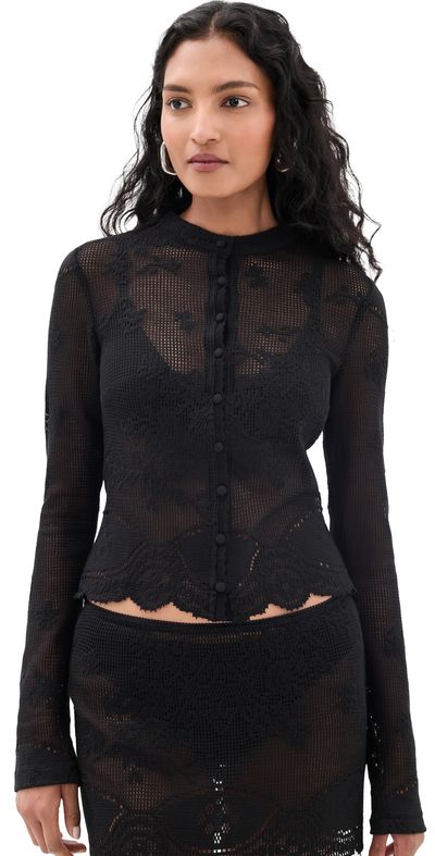 With Jéan With Jéan Belinda Top Black Lace