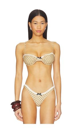 With Jean With Jean Jeanie Polka Dot Bikini Top