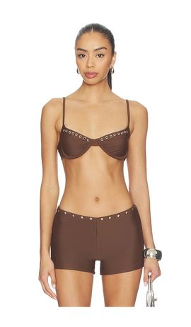 With Jean With Jean Julia Studded Bikini Top