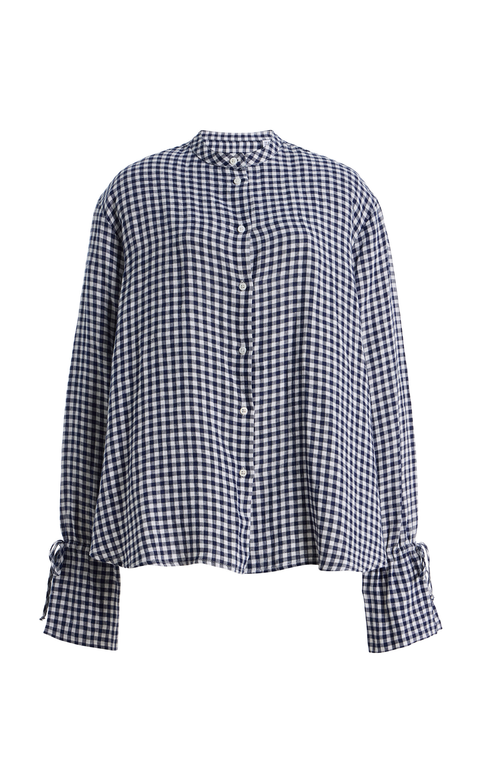 With Nothing Underneath With Nothing Underneath Exclusive TieCuff Gingham Linen Shirt
