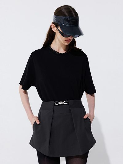 WNDERKAMMER Tuck Skirt_Charcoal