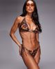 Wolf & Whistle Wolf & Whistle tie sides bikini bottoms in blurred leopard-Multi - 1