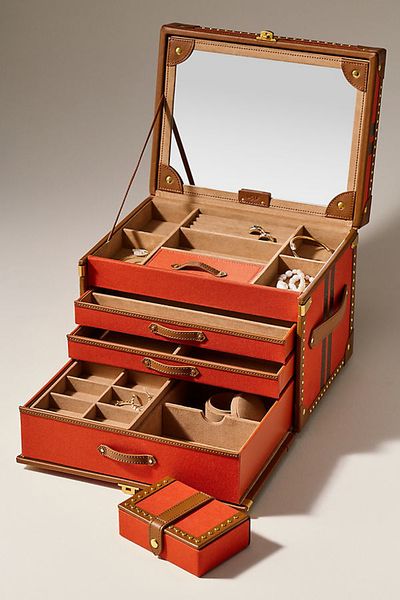 WOLF Ida Leather Jewelry Trunk Box