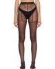 Wolford Wolford Black Dotted Garter Belt Tights - 1