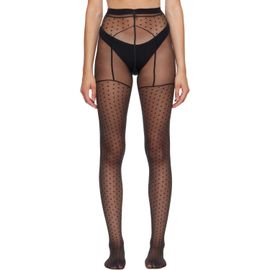 Wolford Wolford Black Dotted Garter Belt Tights