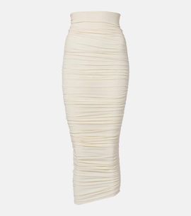 Wolford Wolford Draped sheer high-rise midi skirt