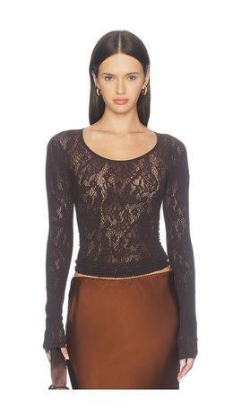 Wolford Wolford Infinite Rose Net Long Sleeve Top