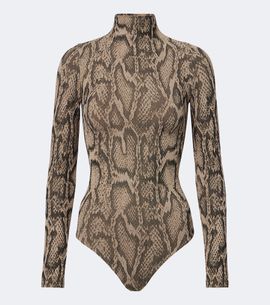 Wolford Wolford Snake-print jacquard bodysuit