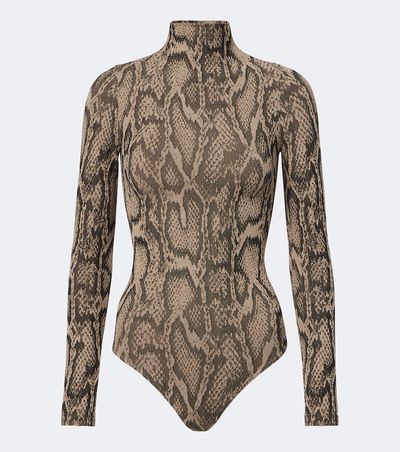 Wolford Wolford Snake-print jacquard bodysuit