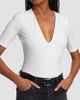 Wolford Women's Deep V-Neck String Bodysuit - 7