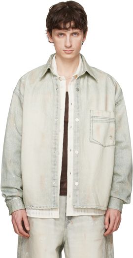 Won Hundred Won Hundred Blue Maza Printed Denim Shirt