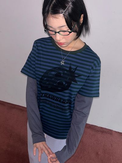 WONDER VISITOR Ash Strawberry Layered LS-T [Green]