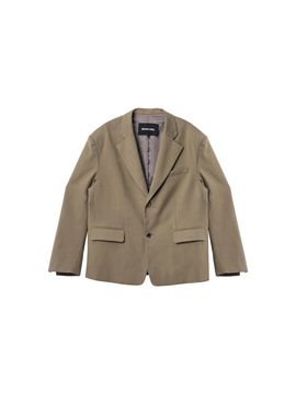 WOOALONG Antique button semi-over blazer [MOCHA]