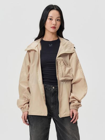 WOOALONG Compact Wind Breaker [BEIGE]