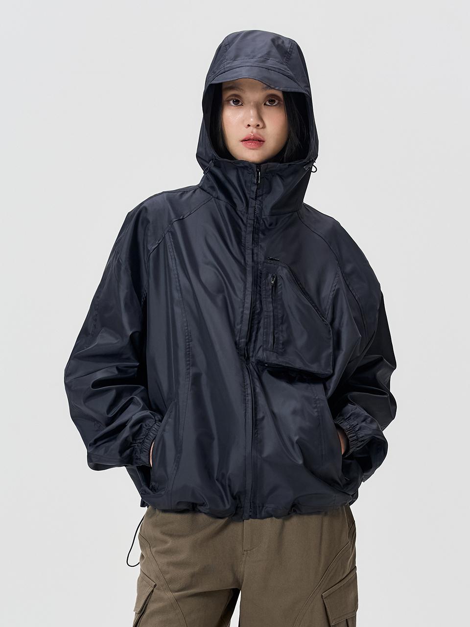 WOOALONG Compact Wind Breaker [NAVY]