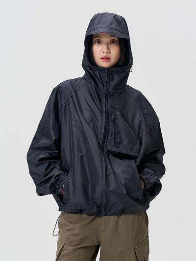 WOOALONG Compact Wind Breaker [NAVY]