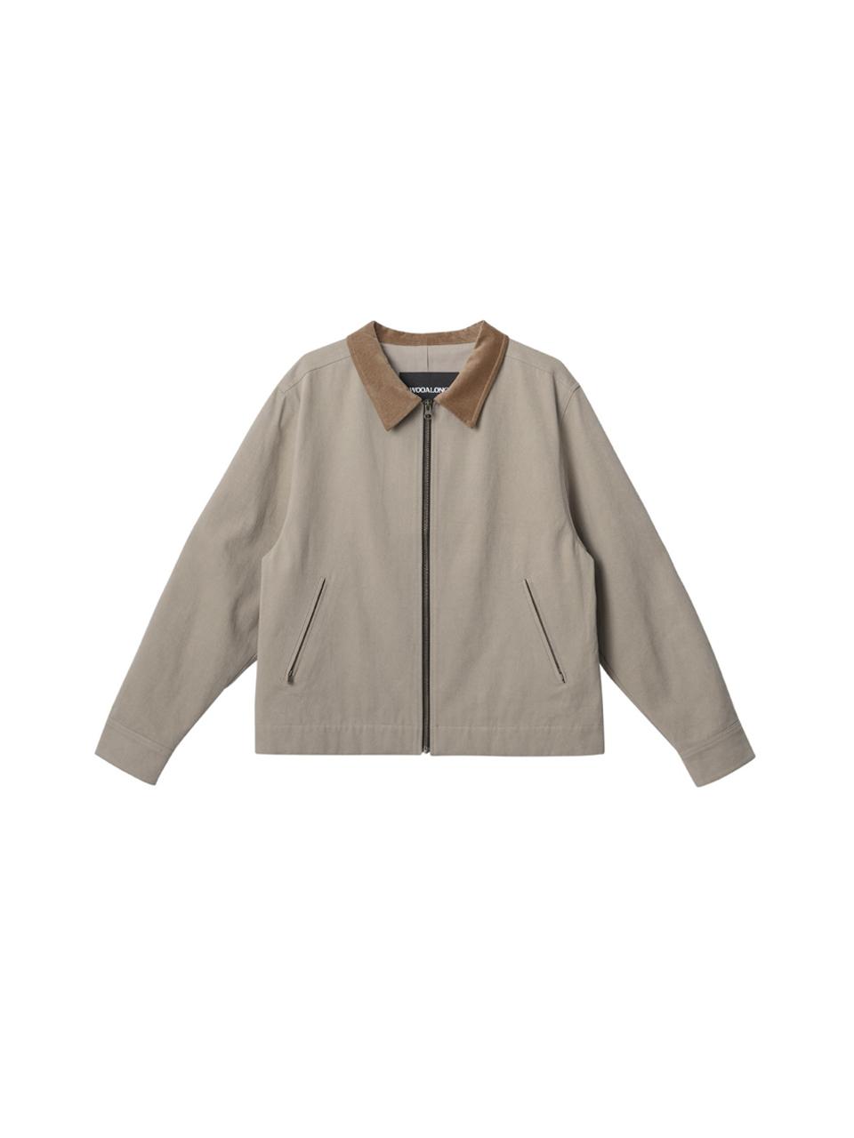 WOOALONG Crack Work Jacket [Beige]