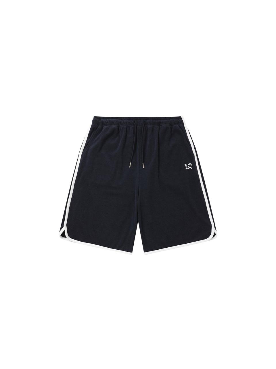 WOOALONG Piping Terry Half Shorts [Navy]