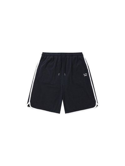 WOOALONG Piping Terry Half Shorts [Navy]