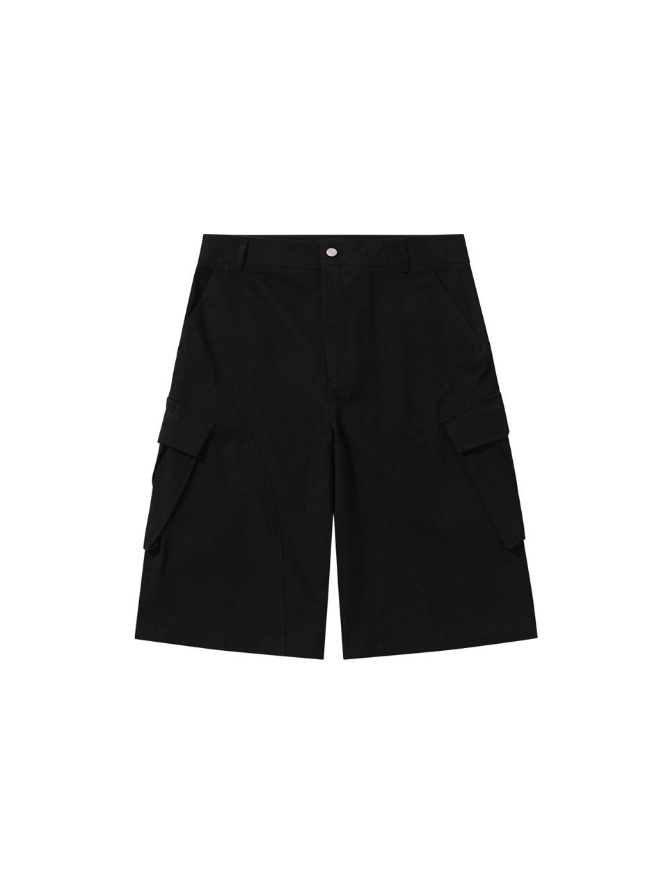 WOOALONG Pocket Cotton Pants [BLACK]