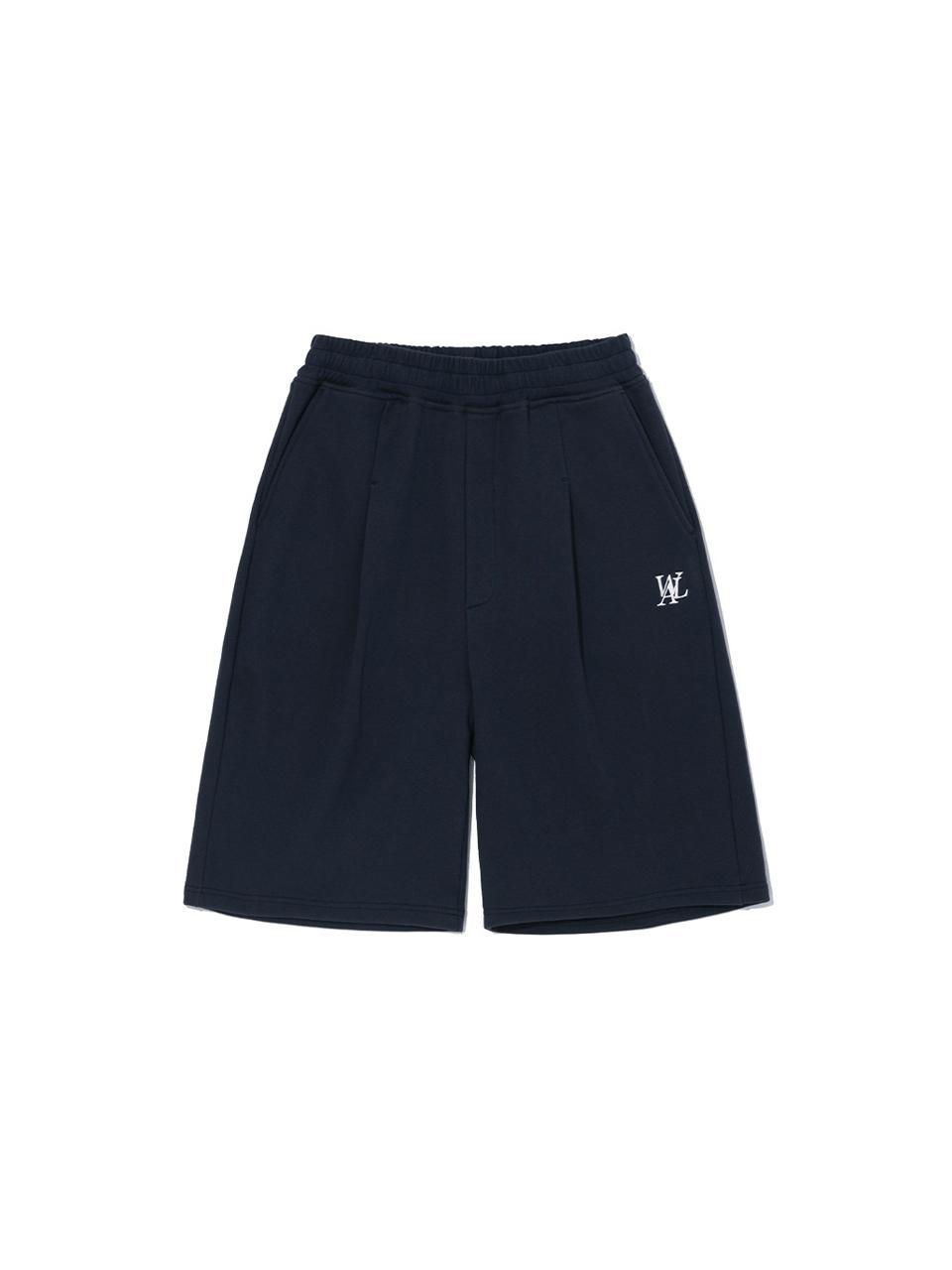 WOOALONG Signature Daily Tuck Half Shorts [Navy]
