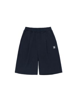 WOOALONG Signature Daily Tuck Half Shorts [Navy]