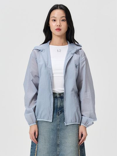WOOALONG Signature Nylon Light Weight Hood Jacket [Light Blue]