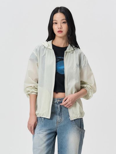 WOOALONG Signature Nylon Light Weight Hood Jacket [Light Grey]