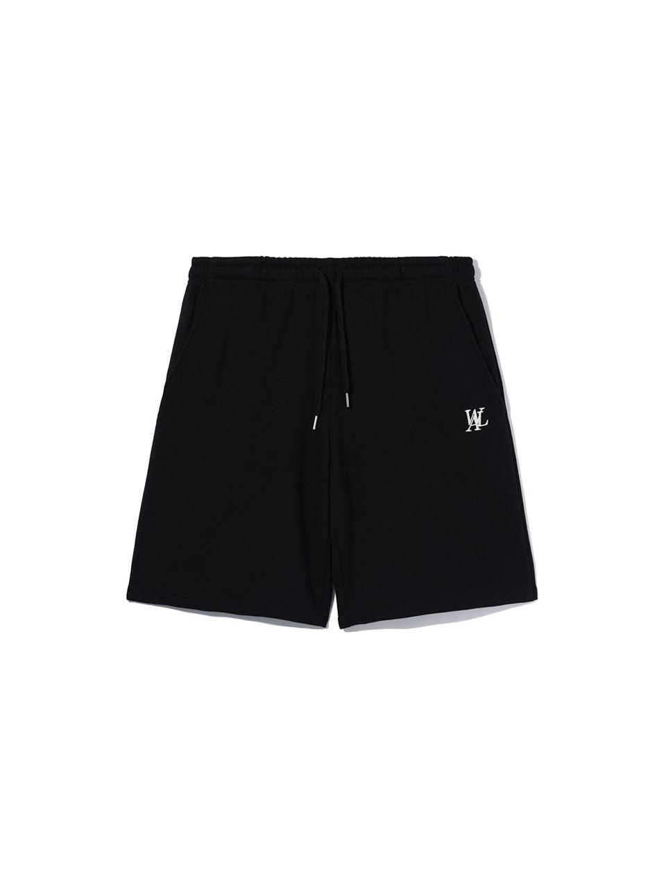 WOOALONG Signature Relax Half Shorts [BLACK]