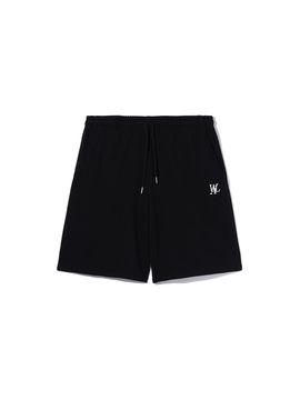 WOOALONG Signature Relax Half Shorts [BLACK]