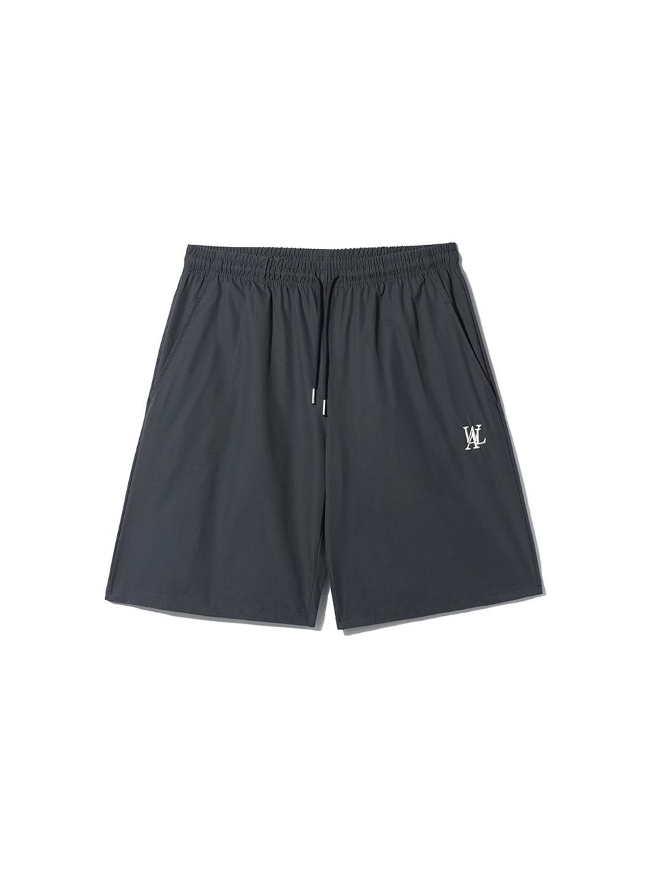 WOOALONG Signature Summer Relax Half Shorts [CHARCOAL]