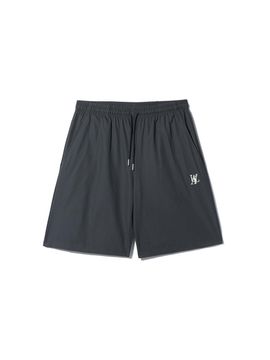 WOOALONG Signature Summer Relax Half Shorts [CHARCOAL]