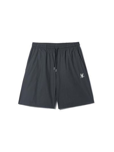 WOOALONG Signature Summer Relax Half Shorts [CHARCOAL]