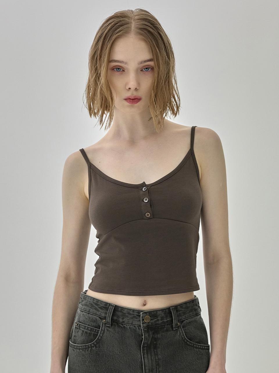 WOOALONG Skin Soft Tank Top [TAN BROWN]