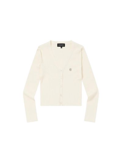 WOOALONG V-neck Slim Cardigan [IVORY]