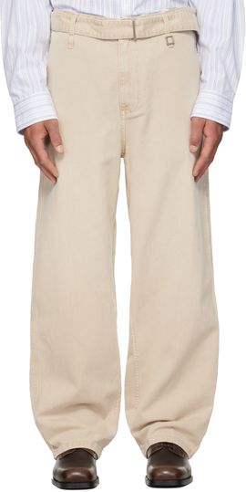 WOOYOUNGMI WOOYOUNGMI Beige Belted Jeans