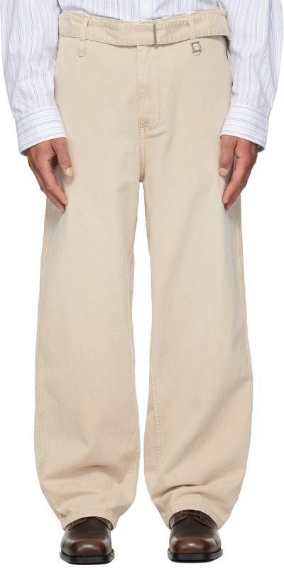 WOOYOUNGMI WOOYOUNGMI Beige Belted Jeans