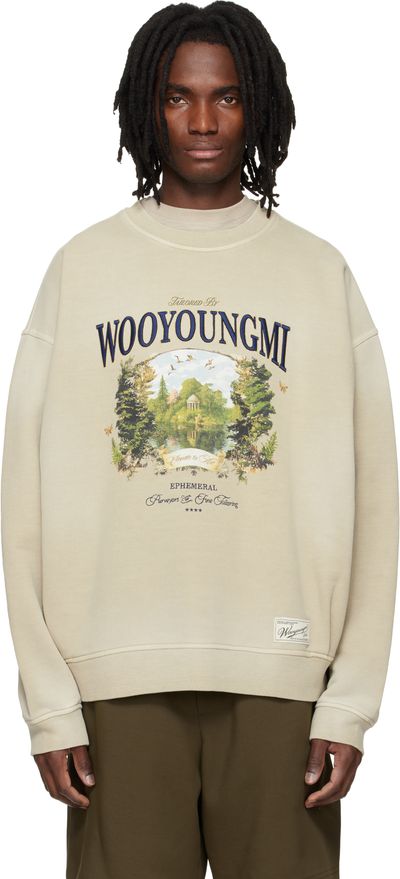 WOOYOUNGMI WOOYOUNGMI Beige Garden Graphic Sweatshirt